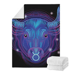 Dark Taurus Zodiac Sign Print Blanket
