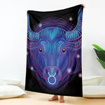 Dark Taurus Zodiac Sign Print Blanket