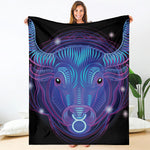 Dark Taurus Zodiac Sign Print Blanket