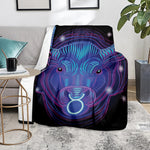 Dark Taurus Zodiac Sign Print Blanket