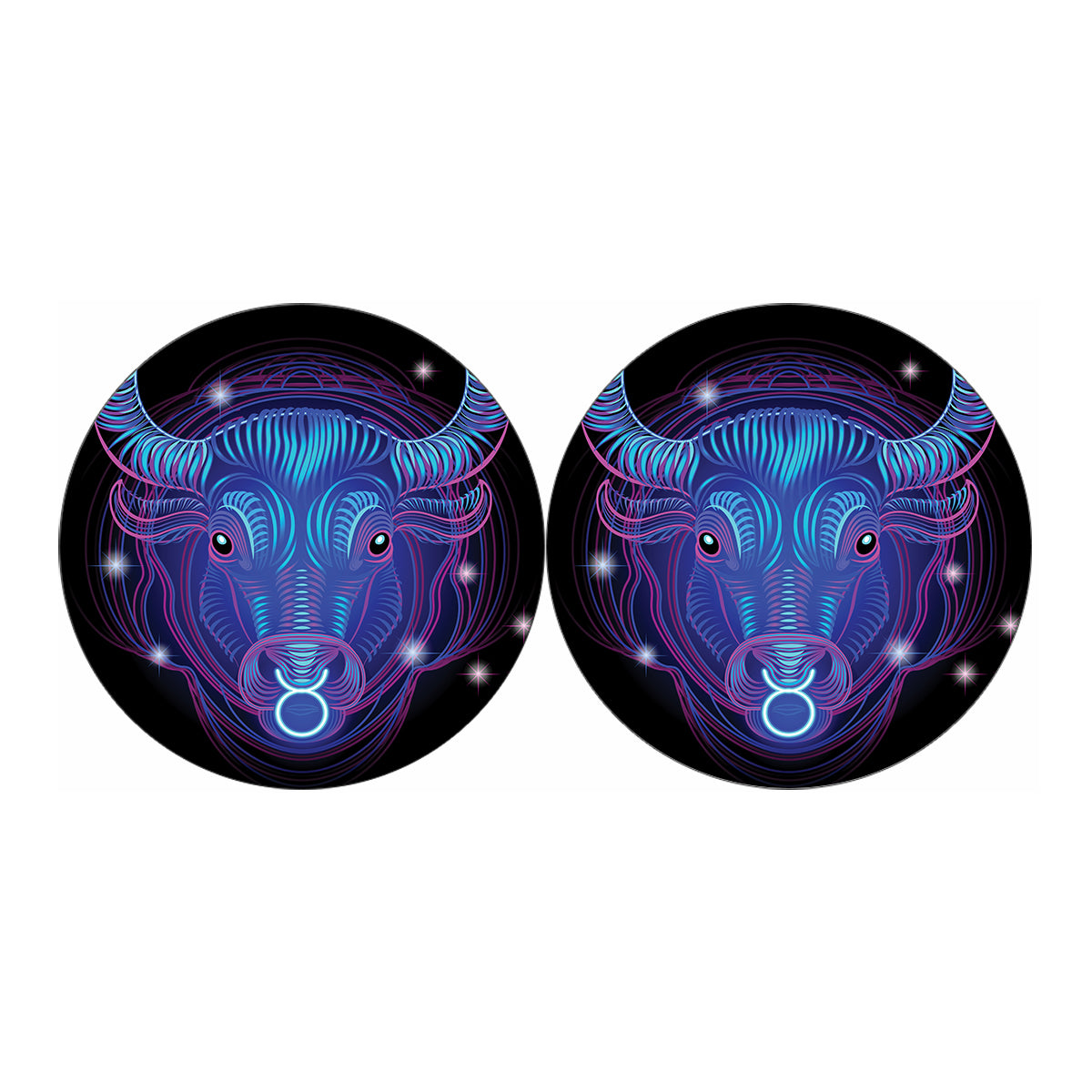Dark Taurus Zodiac Sign Print Car Coasters