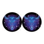 Dark Taurus Zodiac Sign Print Car Coasters