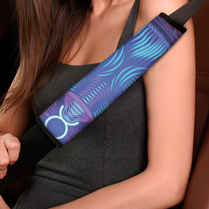 Dark Taurus Zodiac Sign Print Car Seat Belt Covers