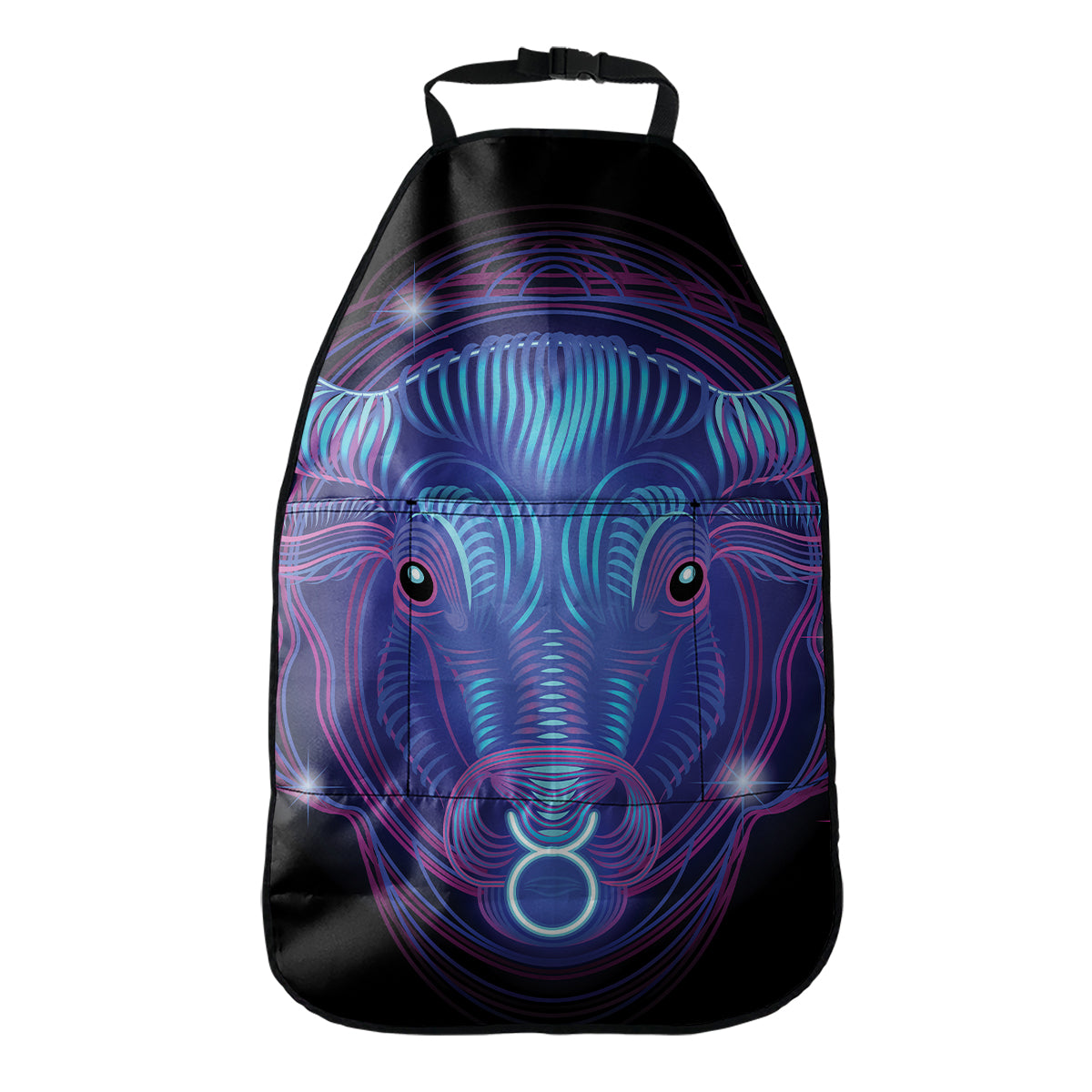 Dark Taurus Zodiac Sign Print Car Seat Organizers