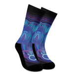 Dark Taurus Zodiac Sign Print Crew Socks