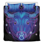 Dark Taurus Zodiac Sign Print Duvet Cover Bedding Set