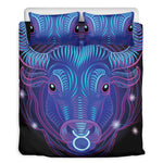 Dark Taurus Zodiac Sign Print Duvet Cover Bedding Set