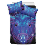 Dark Taurus Zodiac Sign Print Duvet Cover Bedding Set