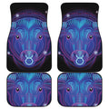 Dark Taurus Zodiac Sign Print Front and Back Car Floor Mats