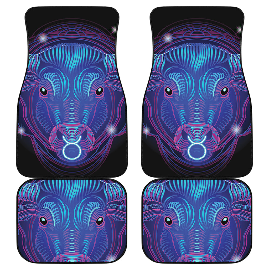 Dark Taurus Zodiac Sign Print Front and Back Car Floor Mats