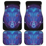 Dark Taurus Zodiac Sign Print Front and Back Car Floor Mats