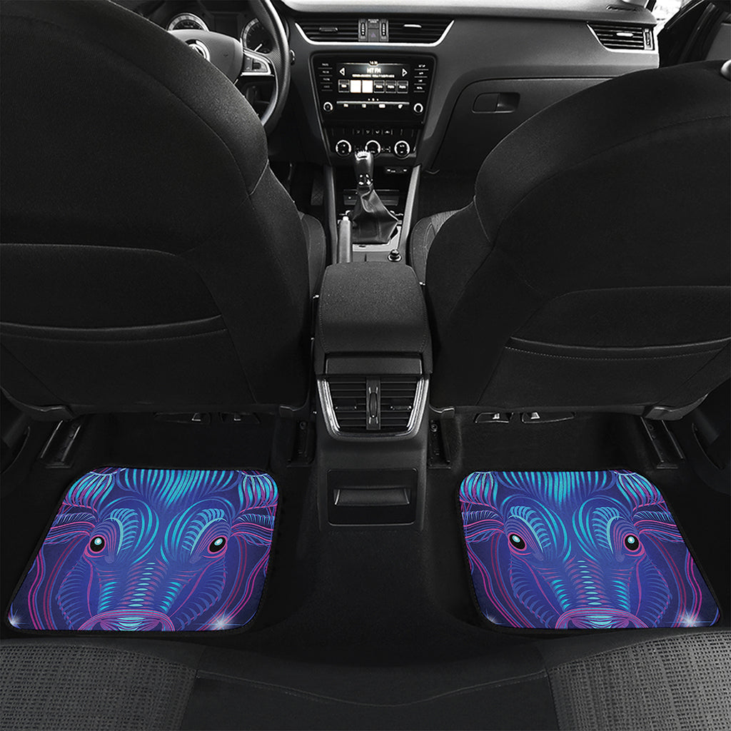 Dark Taurus Zodiac Sign Print Front and Back Car Floor Mats