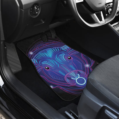 Dark Taurus Zodiac Sign Print Front and Back Car Floor Mats