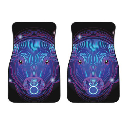 Dark Taurus Zodiac Sign Print Front Car Floor Mats