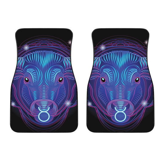 Dark Taurus Zodiac Sign Print Front Car Floor Mats