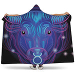 Dark Taurus Zodiac Sign Print Hooded Blanket