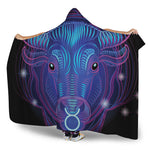 Dark Taurus Zodiac Sign Print Hooded Blanket