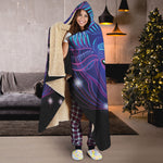 Dark Taurus Zodiac Sign Print Hooded Blanket