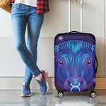 Dark Taurus Zodiac Sign Print Luggage Cover