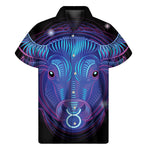 Dark Taurus Zodiac Sign Print Men's Short Sleeve Shirt