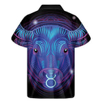 Dark Taurus Zodiac Sign Print Men's Short Sleeve Shirt