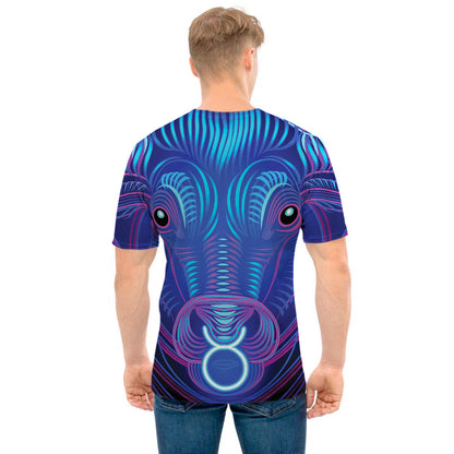 Dark Taurus Zodiac Sign Print Men's T-Shirt