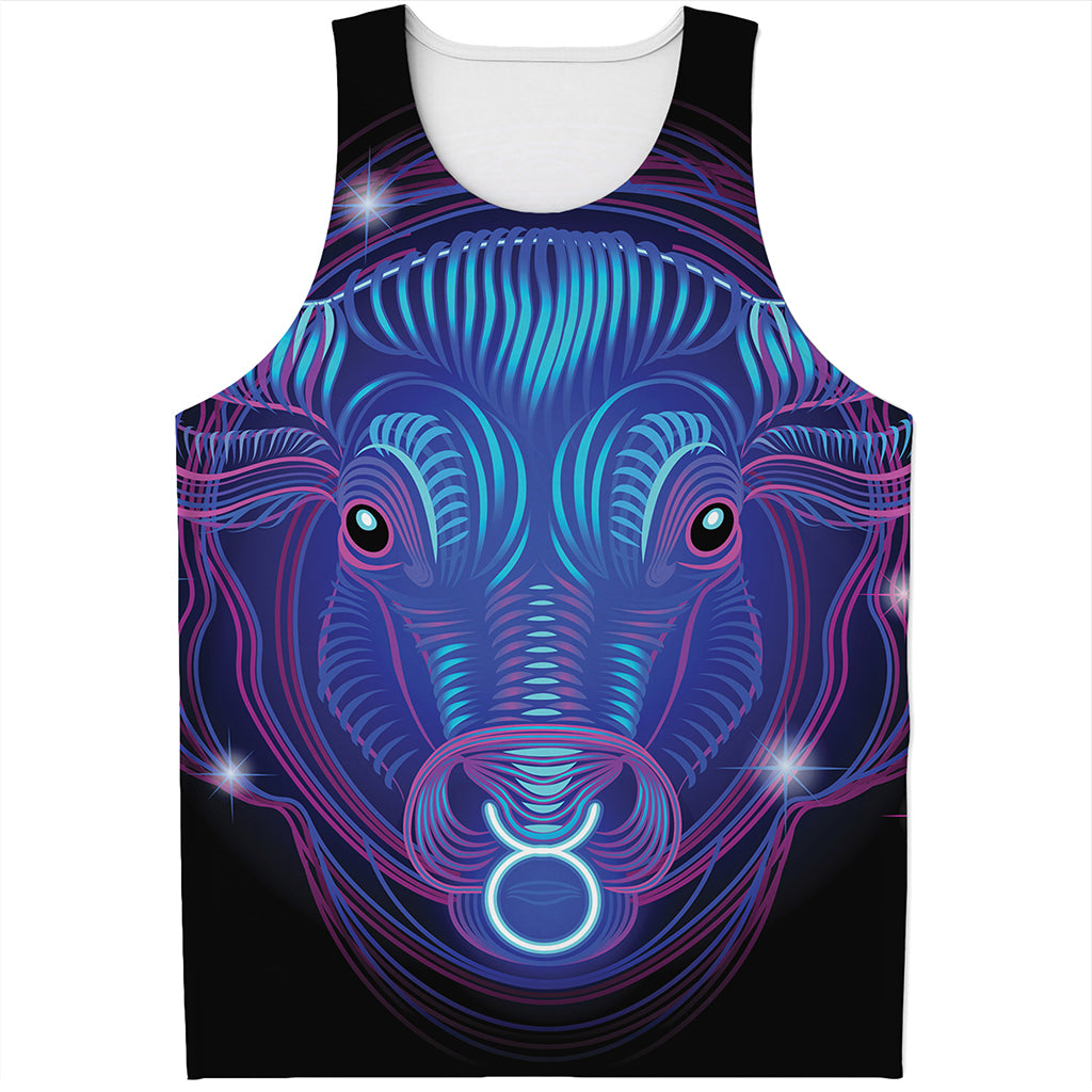 Dark Taurus Zodiac Sign Print Men's Tank Top