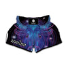 Dark Taurus Zodiac Sign Print Muay Thai Boxing Shorts