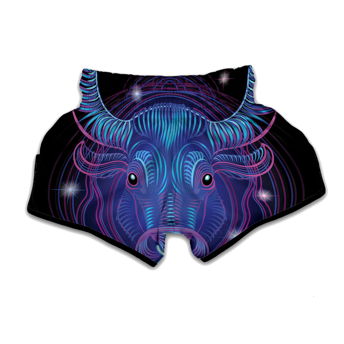 Dark Taurus Zodiac Sign Print Muay Thai Boxing Shorts