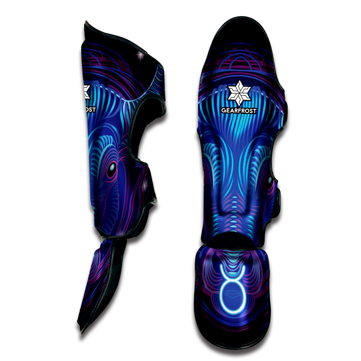 Dark Taurus Zodiac Sign Print Muay Thai Shin Guard