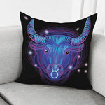 Dark Taurus Zodiac Sign Print Pillow Cover