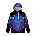 Dark Taurus Zodiac Sign Print Pullover Hoodie