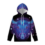 Dark Taurus Zodiac Sign Print Pullover Hoodie