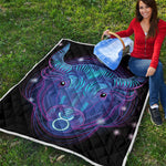 Dark Taurus Zodiac Sign Print Quilt