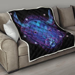 Dark Taurus Zodiac Sign Print Quilt