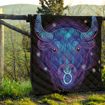 Dark Taurus Zodiac Sign Print Quilt