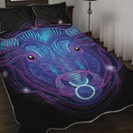 Dark Taurus Zodiac Sign Print Quilt Bed Set