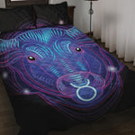 Dark Taurus Zodiac Sign Print Quilt Bed Set