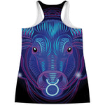 Dark Taurus Zodiac Sign Print Women's Racerback Tank Top