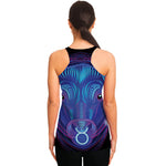 Dark Taurus Zodiac Sign Print Women's Racerback Tank Top