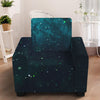 Dark Teal Galaxy Space Print Armchair Slipcover