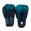 Dark Teal Galaxy Space Print Boxing Gloves