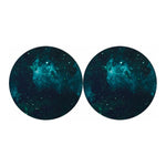 Dark Teal Galaxy Space Print Car Coasters