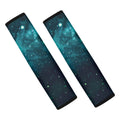Dark Teal Galaxy Space Print Car Seat Belt Covers