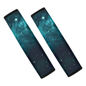 Dark Teal Galaxy Space Print Car Seat Belt Covers