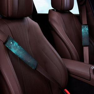 Dark Teal Galaxy Space Print Car Seat Belt Covers