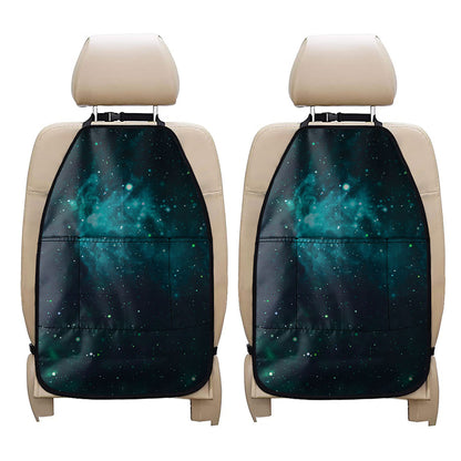 Dark Teal Galaxy Space Print Car Seat Organizers