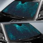 Dark Teal Galaxy Space Print Car Sun Shade GearFrost