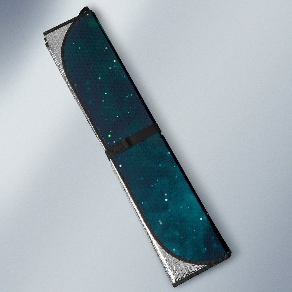 Dark Teal Galaxy Space Print Car Sun Shade GearFrost