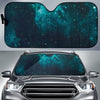 Dark Teal Galaxy Space Print Car Sun Shade GearFrost